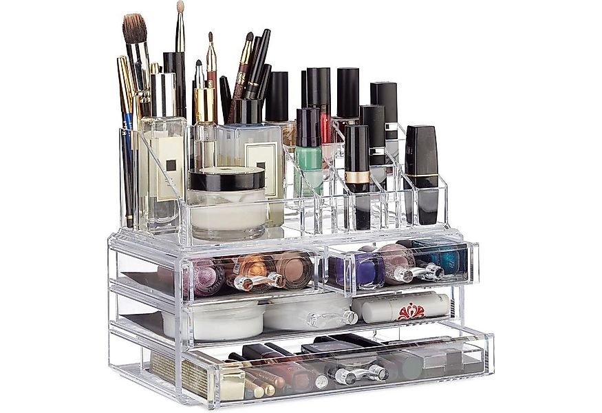 HEYHIPPO Make-Up Organizer Acryl Kosmetik Organizer mit 4 Schubladen, trans günstig online kaufen