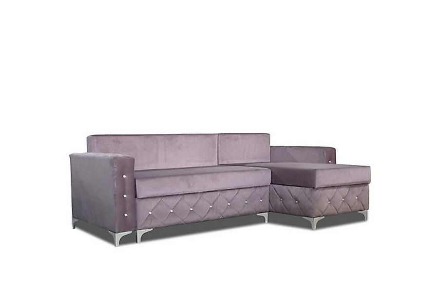 JVmoebel Ecksofa Ecksofa Samt Couch Schlafsofa Luxus Möbel Wohnlandschaft S günstig online kaufen