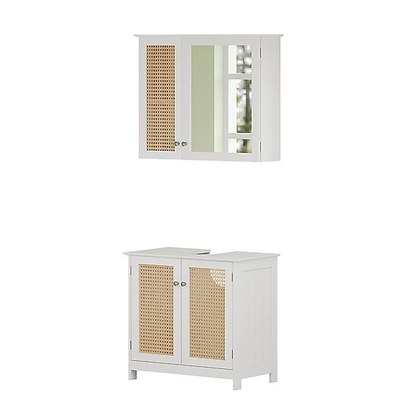 Vicco Badmöbel-Set Rosario Weiß 2 teilig günstig online kaufen