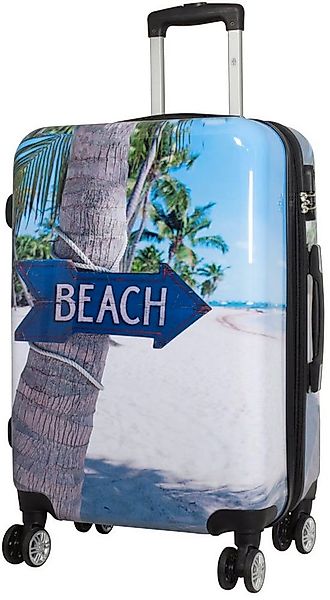 Trendyshop365 Hartschalen-Trolley Beach, bunter Koffer mit Strand-Motiv, 3 günstig online kaufen