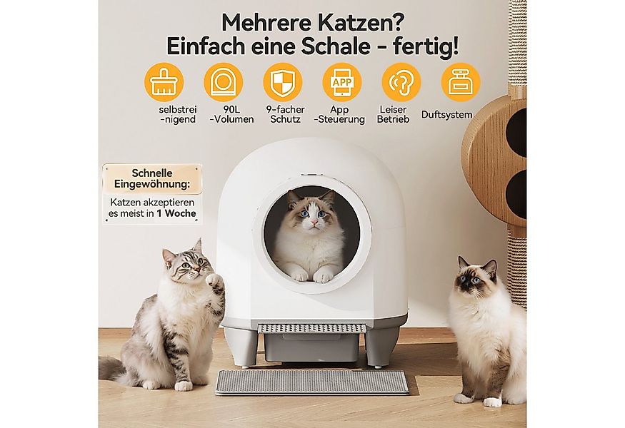 HOMALL Katzentoilette XXXL katzenklo selbstreinigend für grossen katzen,Sic günstig online kaufen