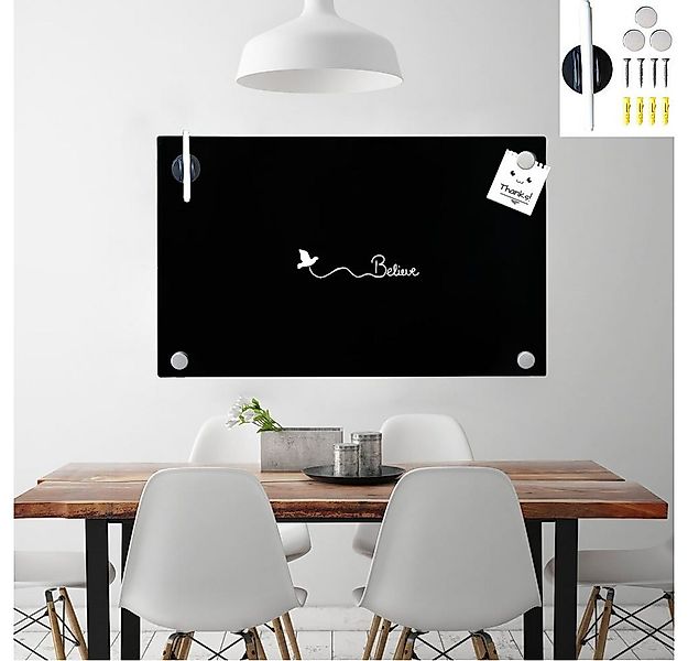 Mucola Magnettafel Glasmagnettafel Schwarz Memoboard Wandtafel Magnettafel günstig online kaufen