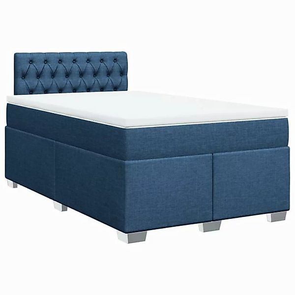 vidaXL Bett Boxspringbett mit Matratze Blau 120x190 cm Stoff günstig online kaufen