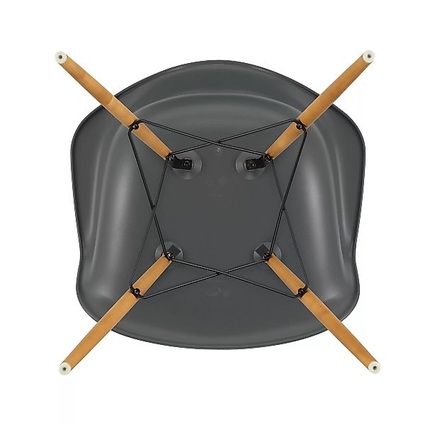 Vitra - Eames Plastic Armchair DAW Gestell Ahorn gelblich - granitgrau/Sitz günstig online kaufen