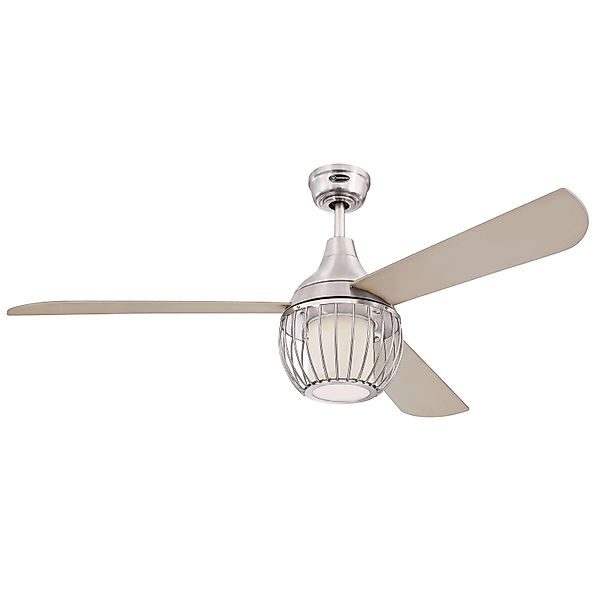 WESTINGHOUSE Deckenventilator Graham Nickel 132 cm mit LED Beleuchtung und günstig online kaufen