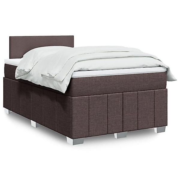 vidaXL Boxspringbett, Boxspringbett mit Matratze Dunkelbraun 120x190 cm Sto günstig online kaufen