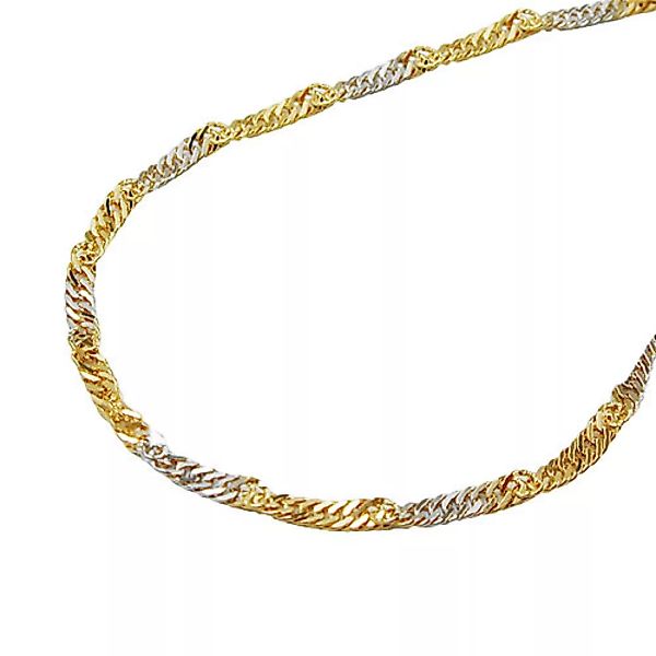 SIGO Kette, 50cm, Singapur bicolor, Gold 375 günstig online kaufen