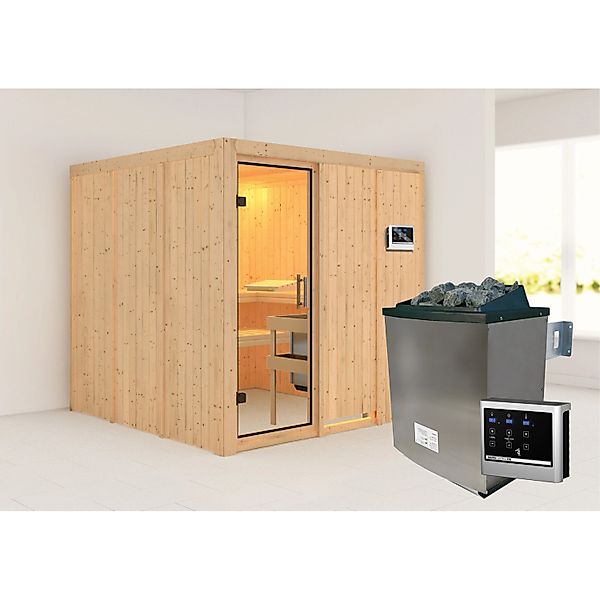 Karibu Sauna Rikka mit Ofen externe Stg.Easy Natur günstig online kaufen