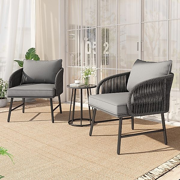 OKWISH Gartenlounge-Set Balkonmöbel-Set, (Freizeitsofa, Balkonset, Gartenso günstig online kaufen