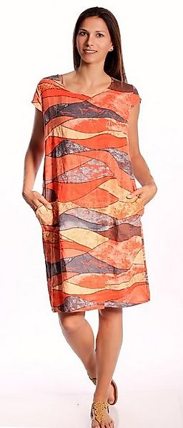 Charis Moda Sommerkleid Leinenkleid "Colourwaves" A-Linie günstig online kaufen