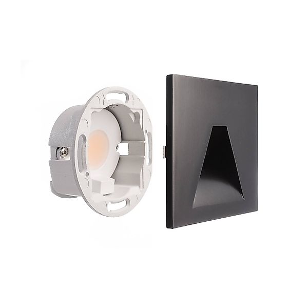 LED-Wandeinbaulampe SET Alwaid schwarz 8x8 cm Winkel 2.700 K günstig online kaufen
