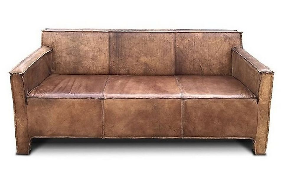 Casa Padrino Sofa Vintage Luxus Echtleder Lounge Sofa Braun 185 cm - Luxus günstig online kaufen