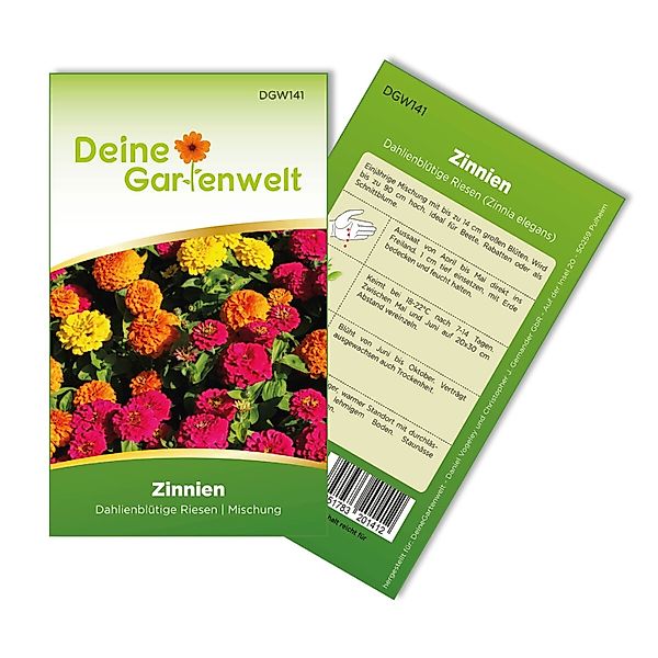 Deine Gartenwelt Zinnie Dahlienblütige Mischung Samen günstig online kaufen