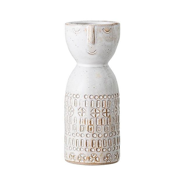 Bloomingville Dekovase Embla, Weiß Steingut 6 x 14,5 cm Dänisches Design günstig online kaufen