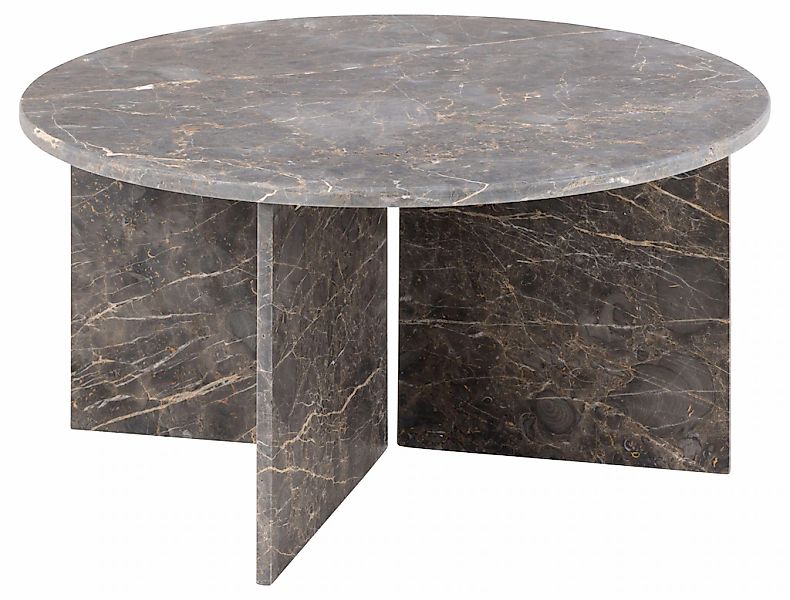 ACTONA GROUP Couchtisch "Vega", Rund Couchtisch, V-förmig Gestell matt brau günstig online kaufen