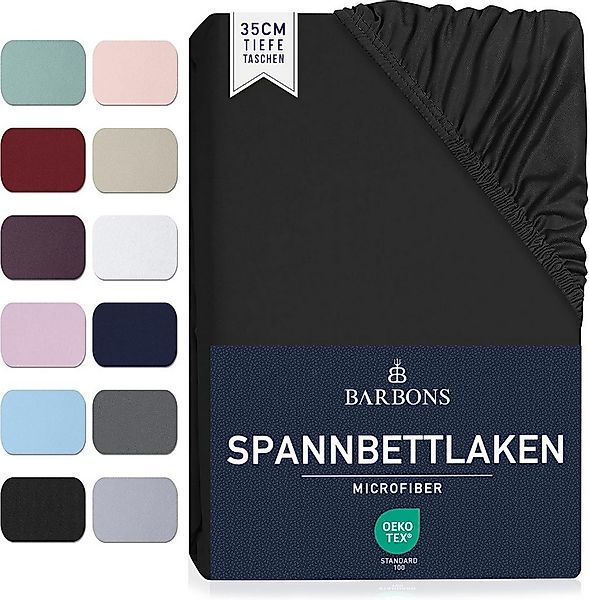 BARBONS Spannbettlaken Mikrofaser Bettlaken, 35 cm Tiefe Spannbetttuch, Geb günstig online kaufen