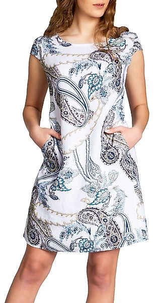 Caspar Sommerkleid SKL022 Damen Sommer Leinenkleid mit Paisley Print bis Gr günstig online kaufen
