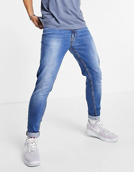 Don't Think Twice – Eng geschnittene Jeans in Mittelblau günstig online kaufen