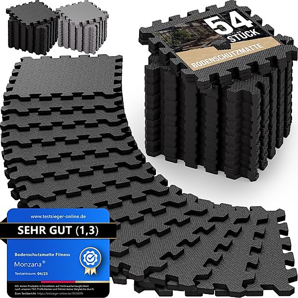 Bodenschutz-/Puzzlematten 54er-Set Schwarz 264x175x1cm günstig online kaufen
