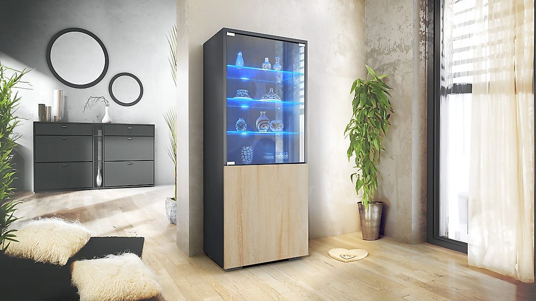 Vladon Standvitrine Granada (Vitrinenschrank, mit Glastür günstig online kaufen