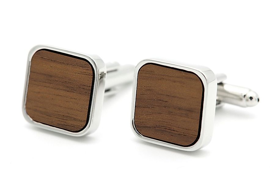 NaturSchatulle Manschettenknöpfe Holz Klassik Eckig (schwarz günstig online kaufen