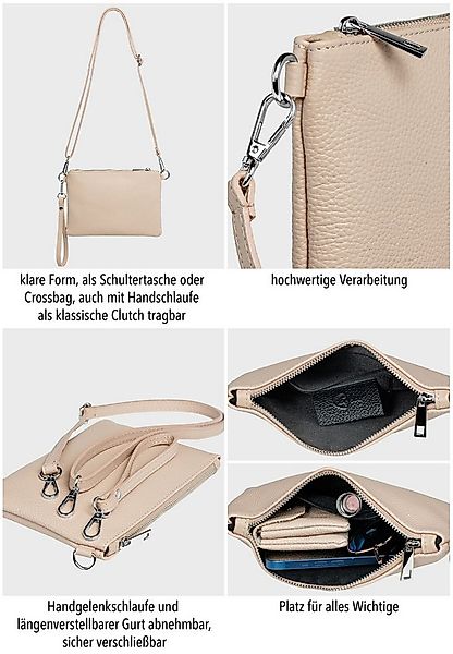 Caspar Clutch Kleine Leder Clutch Damen Abendtasche - CLASSIC LINE - Modell günstig online kaufen