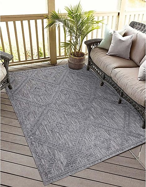 Carpet City Teppich »In-& Outdoorteppich Santorini 454, 3D-Effekt, Raute-Op günstig online kaufen