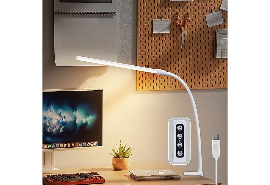 ZMH LED Tischleuchte LED Klemmbar - Schwarz/Weiß Tageslichtlampe USB 5W Bür günstig online kaufen