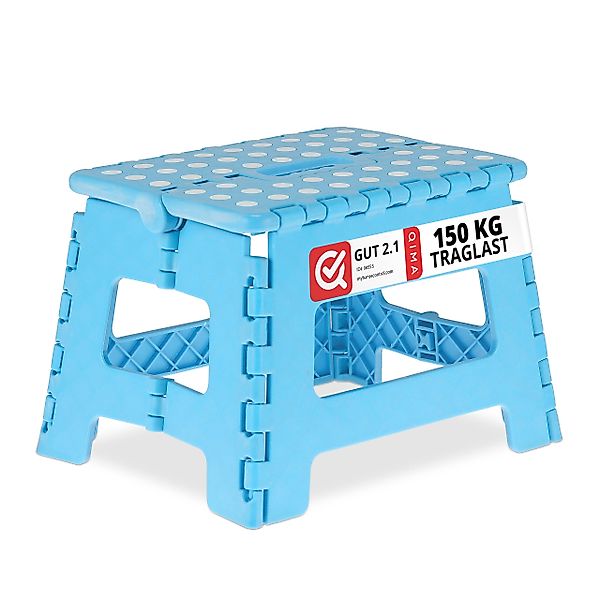 relaxdays Sitzhocker Klapphocker faltbar M Blau günstig online kaufen