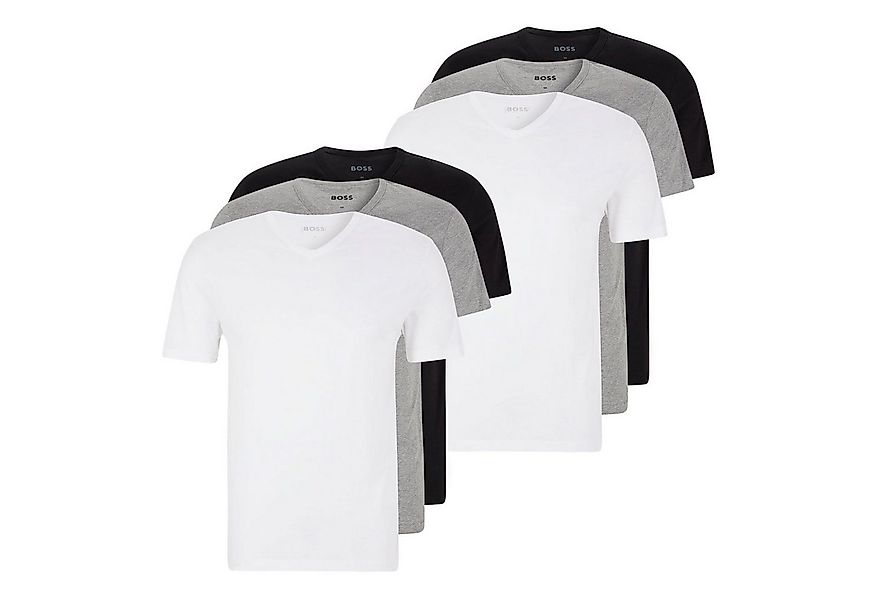 BOSS Unterziehshirt Classic T-Shirt (6-St) mit fein geripptem V-Ausschnitt günstig online kaufen