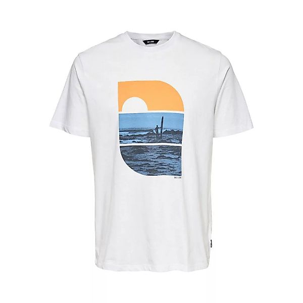 Only & Sons Plaza Life Regular Kurzärmeliges T-shirt XS White günstig online kaufen