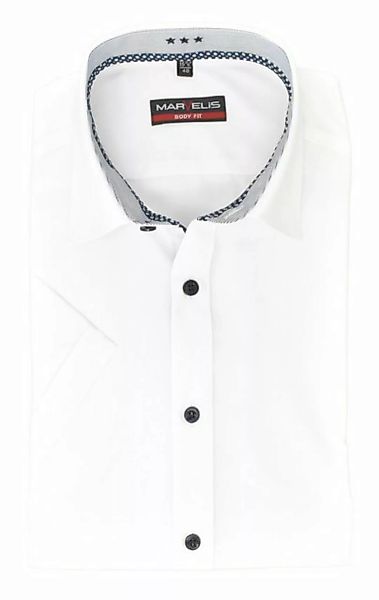 MARVELIS Kurzarmhemd Kurzarmhemd - Body Fit - Kurzarm - Einfarbig - Weiß günstig online kaufen