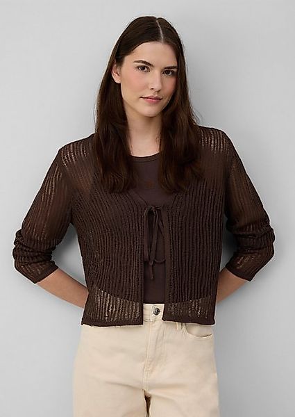 s.Oliver Strickjacke Luftiger Cardigan aus Leinenmix mit Ajourmuster günstig online kaufen