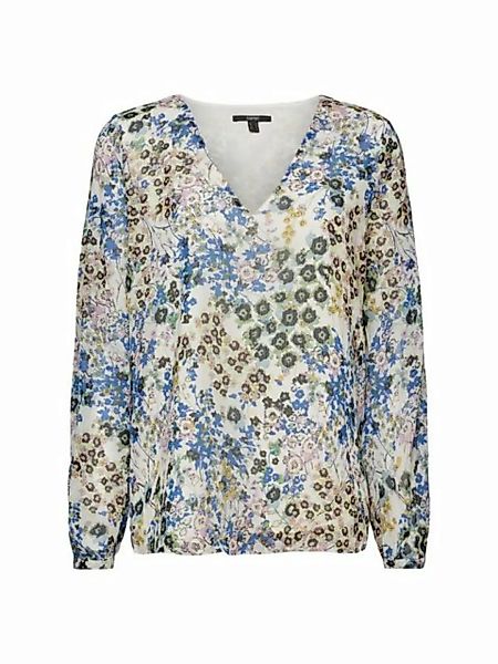 Esprit Collection Langarmbluse Crêpe-Bluse mit Millefleurs günstig online kaufen