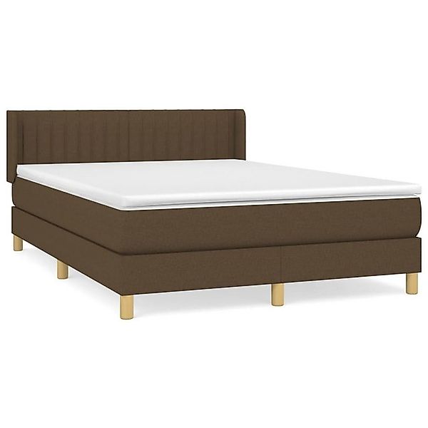vidaXL Boxspringbett, Boxbett mit Matratze Dunkelbraun 140x190 cm Stoff günstig online kaufen