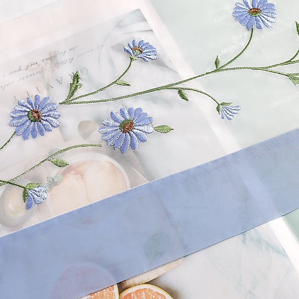 Joyswahl Raffrollo, Bestickte Gardine mit Blumen, günstig online kaufen