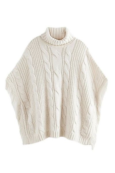 Next Strickponcho Cape-Strickjacke mit Rollkragen, Fransen günstig online kaufen