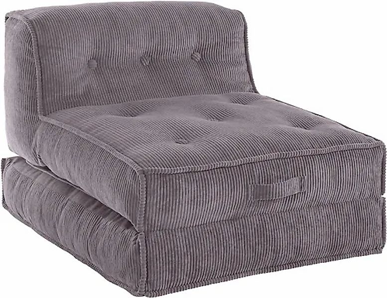 INOSIGN Sessel »Pia«, Loungesessel aus Cord, in 2 Größen, Pouf-Funktion. günstig online kaufen