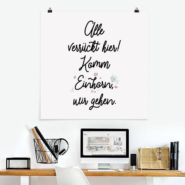 Poster - Quadrat Alle verrückt hier günstig online kaufen