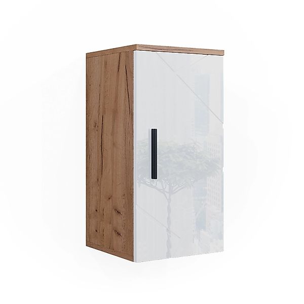 Vicco Hängeschrank Irma, Weiß Hochglanz/Goldkraft Eiche, 30 x 59 cm mit Reg günstig online kaufen