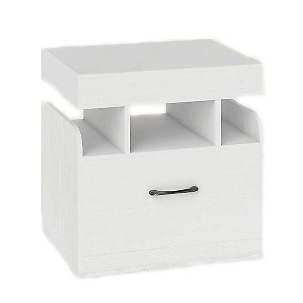 Costway Nachttisch mit Ladestation & Geheimfach Weiß günstig online kaufen