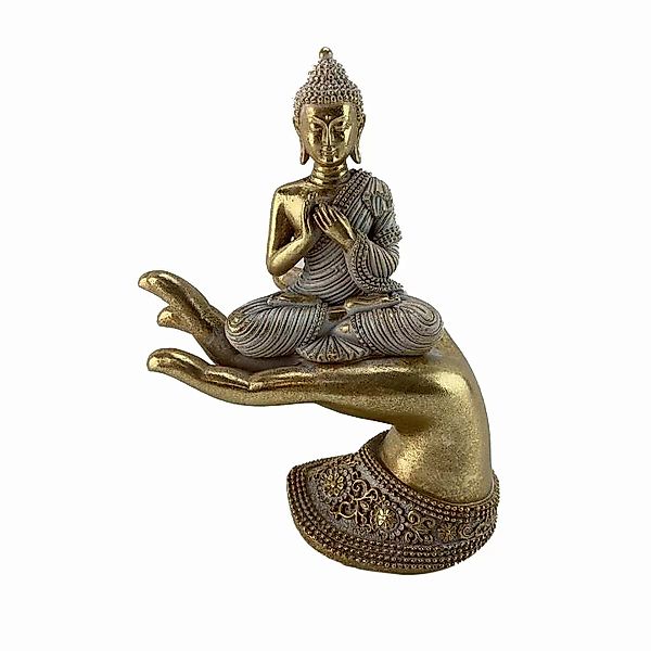 Deko-figur Dkd Home Decor Grau Golden Buddha Harz Orientalisch (18 X 9 X 22 günstig online kaufen