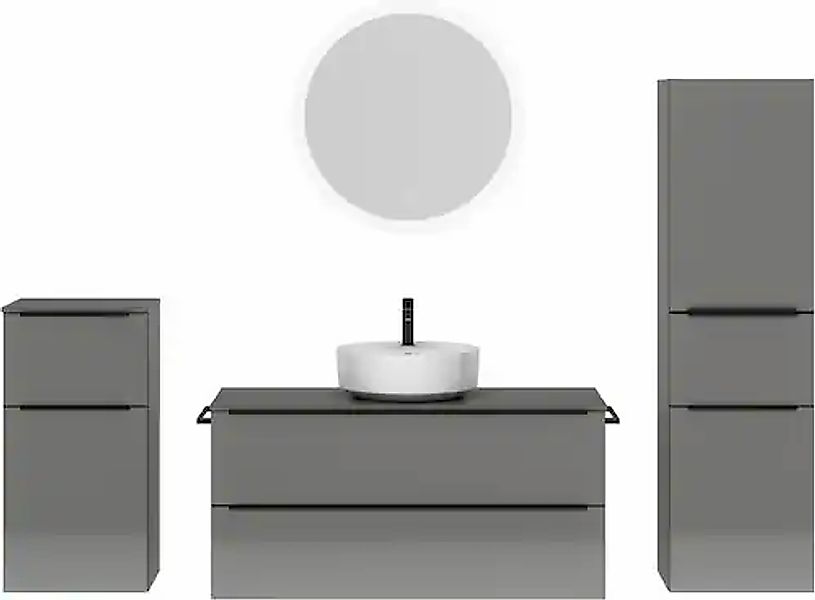 nobilia® Badmöbel-Set »Alvene« vormontiert, mit Soft-Close, 4 Stk. tlg. günstig online kaufen