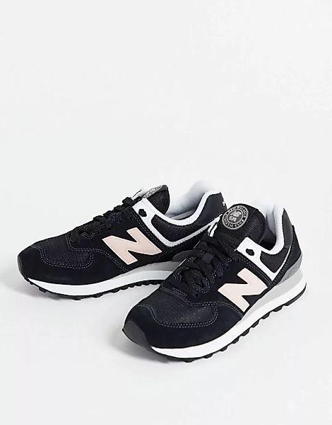 New Balance – 574 – Sneaker in Schwarz und Rosa günstig online kaufen