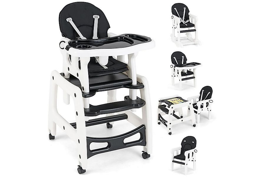 COSTWAY Hochstuhl 3 in 1 Babystuhl, wandelbar, einstellbarer Winkel, abnehm günstig online kaufen
