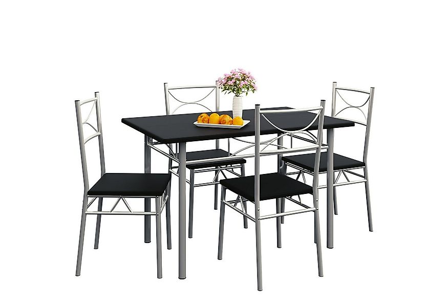 Casaria Essgruppe Paul, (5-tlg), Sitzgruppe Küchentisch mit 4 Stühlen für E günstig online kaufen