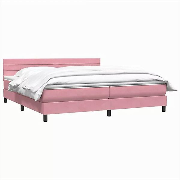 vidaXL Bett Boxspringbett mit Matratze Rosa 180x220 cm Samt günstig online kaufen