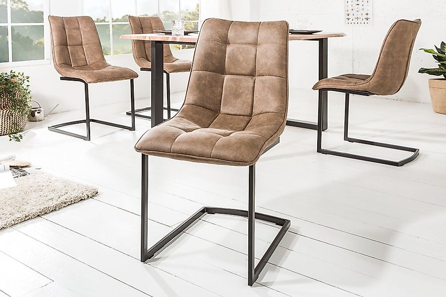 riess-ambiente Freischwinger MIAMI taupe antik / schwarz (1 St), Esszimmer günstig online kaufen