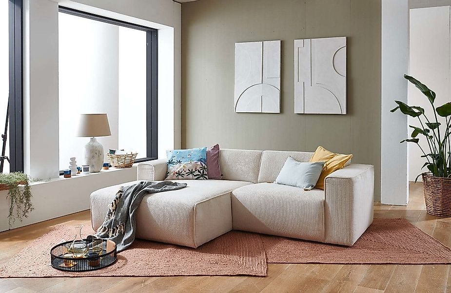 andas Ecksofa "Noord mit Kedernaht, Breite 234 cm, L-Form" Cord, Struktur, günstig online kaufen