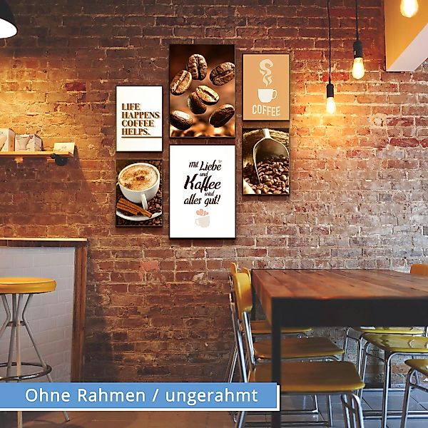 Artland Poster "Kaffee Vielfalt", Kaffee Bilder, (Set, 6 St.) günstig online kaufen